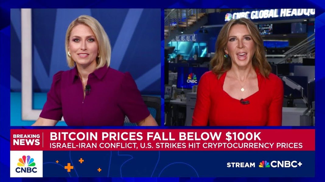 Bitcoin briefly sinks below $99,000 as U.S. strikes on Iran trigger crypto market sell-off