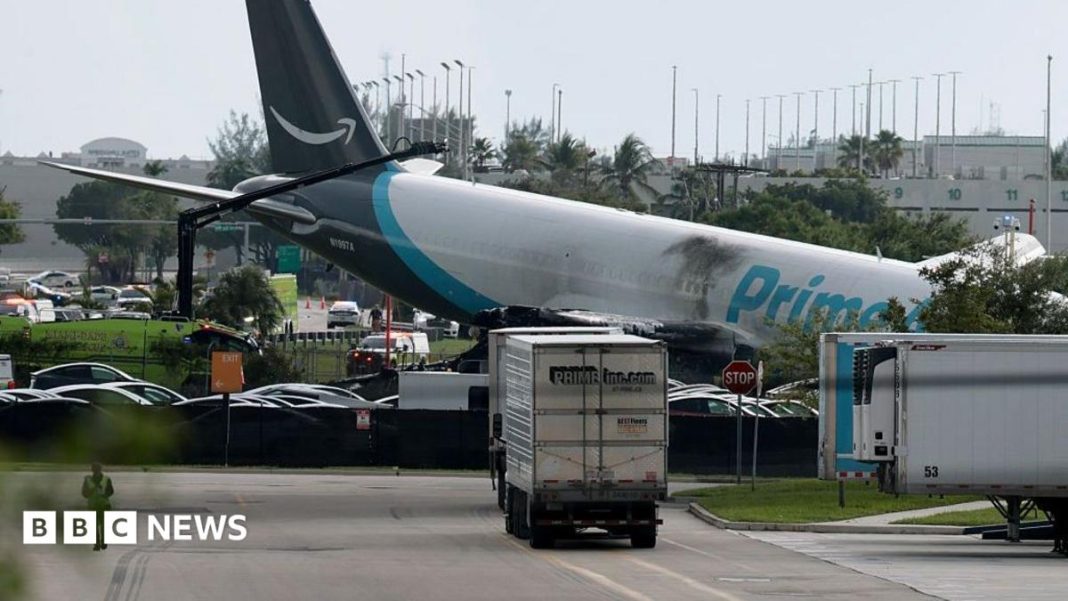 Five dead after Amazon cargo plane crashes at Miami airport