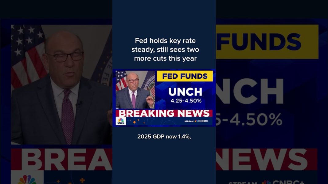 Fed holds key rate steady, still sees two more cuts this year